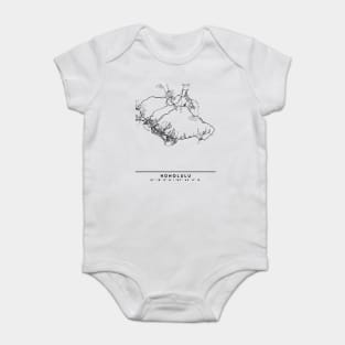 HONOLULU HAWAII BLACK CITY STREET MAP ART Baby Bodysuit